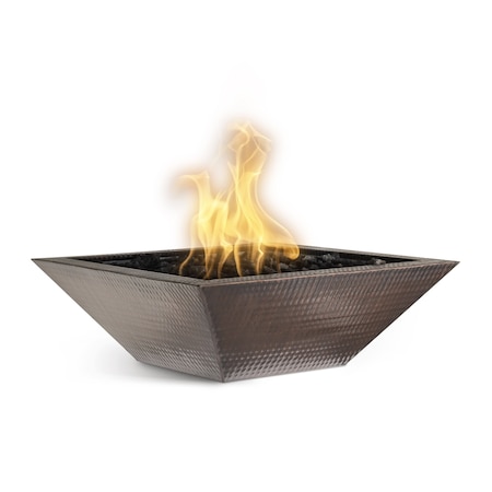 The Outdoor Plus 36 Square Maya Fire Bowl - Copper - Match Lit - Natural Gas OPT-103-SQ36-NG
